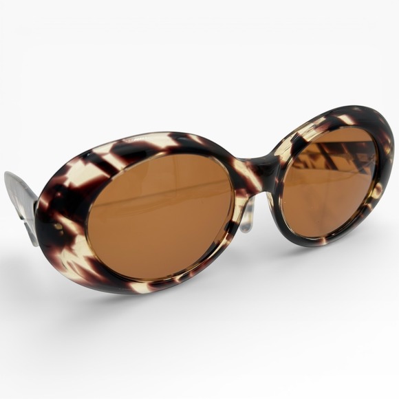 Vintage Robert La Roche Oval Sunglasses S-86 C4C 111 Italy Tortoise Y2K Designer - Picture 1 of 6